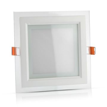 V-TAC VT-1202G Mini led panel 12w square glass recessed 840lm SKU 4741