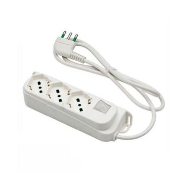 Multisocket 3 sockets schuko Italian/German 2P+T 16A cable 1,5m plug italian std. 2P+T 16A with switch Linea Retail Fanton 47460