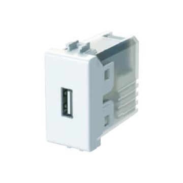 Single-module USB socket 5V 2.1A for Bticino Matix white body 4Box 4B.AM.USB