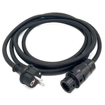 Microinverter connection cable 10 m with BETTERI connector and schuko plug for photovoltaic system