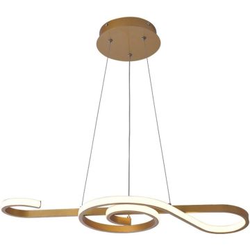 V-TAC VT-7817 LED pendant chandelier, violin string shape, modern design 18W 70 cm in aluminum and acrylic, gold color 3000К - 8021