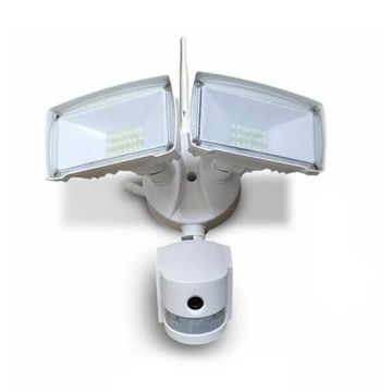 V-Tac VT-4818 18W led floodlight with wifi camera and pir sensor cold white 6400K white body IP44 - sku 5745