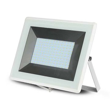 V-TAC VT-40101 100W LED floodlight ultra slim e-series warm white 3000K white body IP65 - SKU 5967