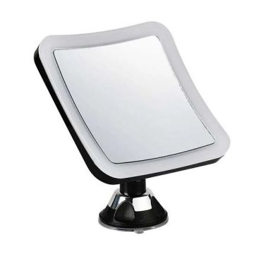V-TAC VT-7573 Lampada specchio ingrandimento 10x con luce LED integrata 3,2W bianco freddo 6400K orientabile con ventosa di fissaggio colore nero - sku 6630