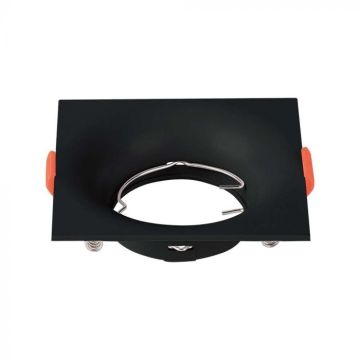 V-TAC VT-921-B Support de spot encastré carré à profil bas LED GU10 corps noir - sku 6635