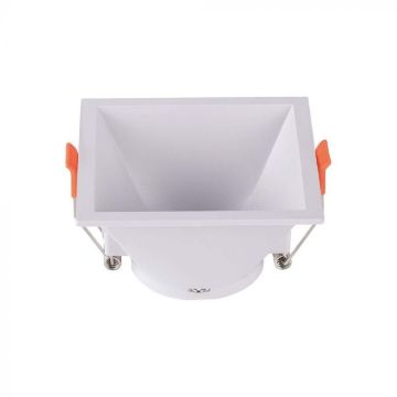 V-TAC VT-927 Support de spot LED GU10 à cône carré encastré corps blanc - sku 6638