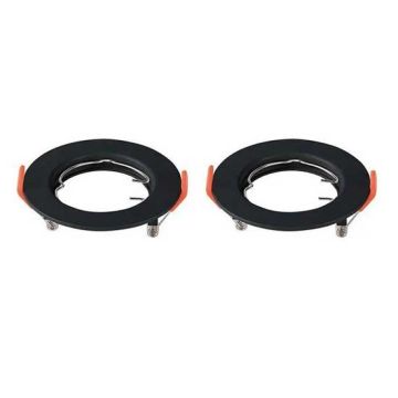 V-TAC VT-929 Fitting round polycarbonate black for 1XGU10-GU5.3 spotlights box 2pcs/pack - sku 6641