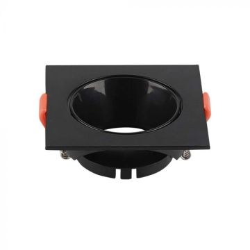 V-TAC VT-932 LED GU10 Support de spot carré encastrable corps noir - sku 6652