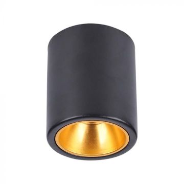 V-TAC VT-978 LED Ceiling Spotlight Base Surface Mount Round GU10 Black Gold Reflector sku 6691