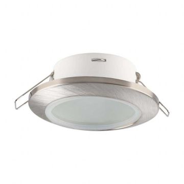 V-TAC VT-981 spot led encastré rond convexe GU10 spot couleur nickel satiné en polycarbonate IP44 sku 6700