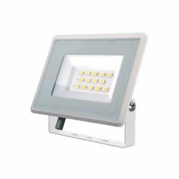 V-TAC VT-4914 Led floodlight 10W SMD 75LM/W 110° warm white 3000K slim white aluminum IP65 - SKU 6730