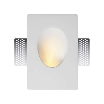 V-TAC VT-11007 spot led plâtre - applique murale rectangulaire coupe ovale GU10/GU5.3 connexion ampoule soft light design moderne sku 6770