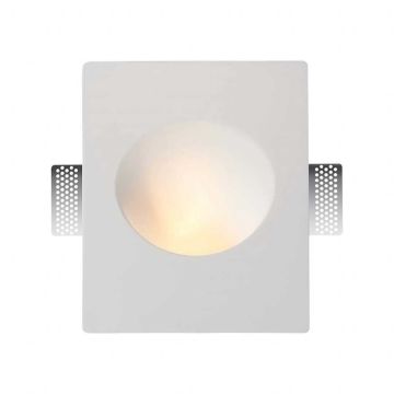 V-TAC VT-11008 LED-Strahlerhalter aus Gips – rechteckige Wandleuchte, runder Schnitt, GU10/GU5,3-Lampenanschluss, weiches Licht, modernes Design, Artikelnummer 6771