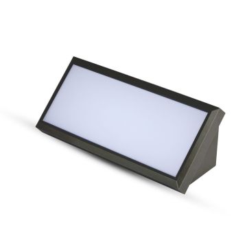 V-TAC VT-8054 Lampada LED da parete rettangolare 12W angolare colore nero da esterno IP65 applique da muro luce bianco naturale 4000k sku 6808