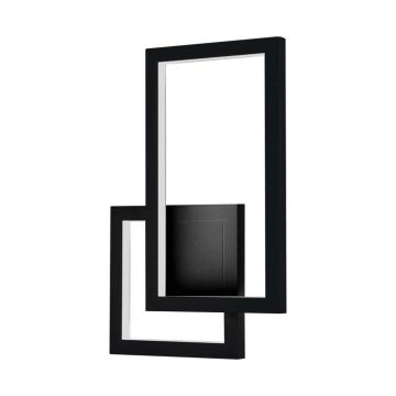 V-TAC VT-11120 lampada led da parete geometrica doppio rettangolo e quadrato 20W colore Nero design moderno 4000k IP20 sku 6843