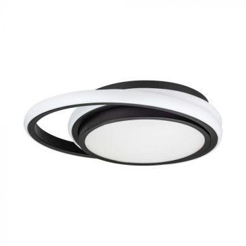 V-TAC VT-7761 450mm 38W 4000K double circle black round led ceiling light modern design - sku 6920