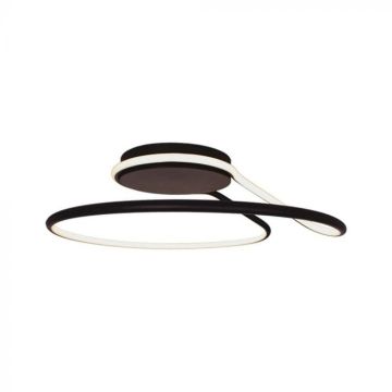 V-TAC VT-7762 Lustre Led forme abstraite rond circulaire 54W aluminium Triac dimmable couleur noire lumière 4000K 530mm- 6923