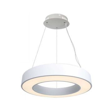 V-TAC VT-7760-W round white led pendant light 50W circular suspended metal ring 4000K triac dimmable - SKU 6958