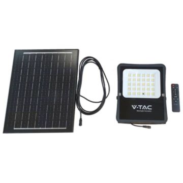 V-TAC VT-55100 Faro LED 1200lm alimentato a pannello solare 12W fotovoltaico batteria con Telecomando luce bianco freddo 6400k sku 6966