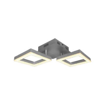 V-TAC VT-7786 Plafonnier LED Lustre Moderne avec 2 Cadres 14W en Métal Couleur Gris 3000K