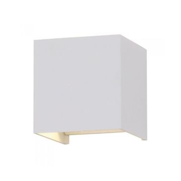 V-TAC VT-759 5W LED wall lamp square 140lm/w satin white body - IP65 double beam warm white 3000K - sku 217079