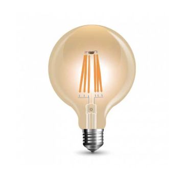 LED Bulb Vintage G95 6W E27 Filament Amber Cover 2200K 500LM 300° A+ Dimmable VT-2026D - SKU 7156