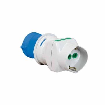 Adapter für industrielle 230V zu 1P40+2P17/11 steckdosen italienisch Fanton 73090