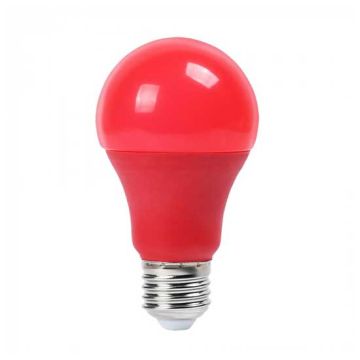 LED Lampe farbig V-TAC SMD A60 E27 200° 9W Thermoplast VT-2000 - SKU 7341 ROT