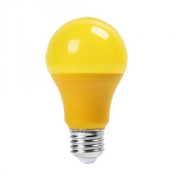 LED Bulb Colors V-TAC SMD A60 E27 200° 9W Thermoplastic VT-2000 - SKU 7342 YELLOW