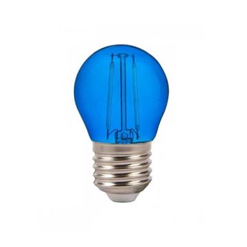V-Tac VT-2132 Lampadina Bulbo 2W E27 G45 filamento vetro colorato blu - SKU 7412