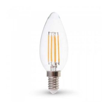 V-TAC VT-2127 led bulb filament candle e14 6w day white 4000K - SKU 7424