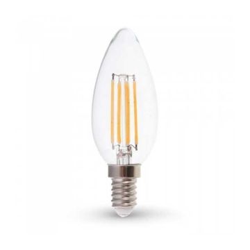 V-TAC VT-2127 ampoule bougie filament led e14 6W blanc neutre 4000K - SKU 7424