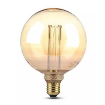 V-Tac VT-2185 4W LED ART bulb globe amber glass filament E27 G125 warm white 1800K - 7475
