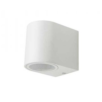 V-TAC VT-7651 sleek wall fitting GU10 round aluminium white 1 way IP44– SKU 7540