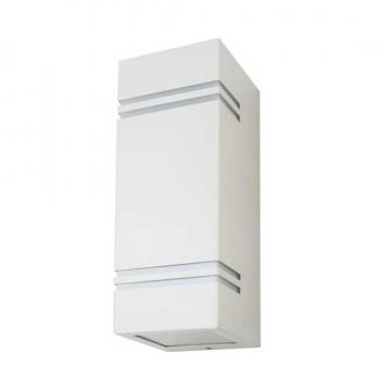 V-TAC VT-7662 wall fitting GU10 square aluminium inox steel white 2 way IP44– SKU 7543