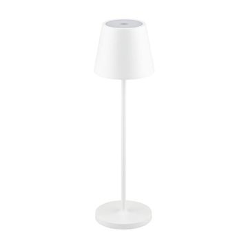 V-TAC VT-7522 2W LED table lamp Wireless Charging warm white 3000K with 4400mA battery touch Dimming and on/off white body Waterproof IP54 - SKU 7561