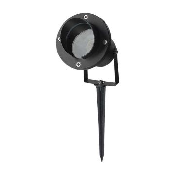 V-TAC VT-7704 Adjustable aluminum garden spike with GU10 lamp holder black color IP65 - sku 7572