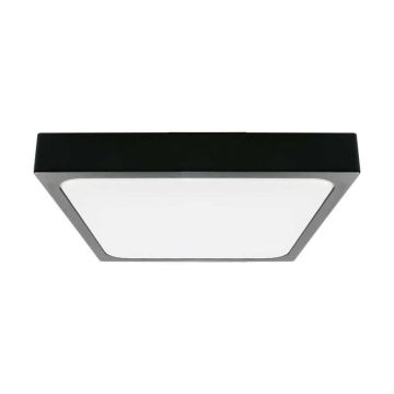 V-TAC VT-8624B-SQ Plafoniera led 24W IP44 quadrata NERA 360° design moderno 100lm/W 6500K - sku 7647