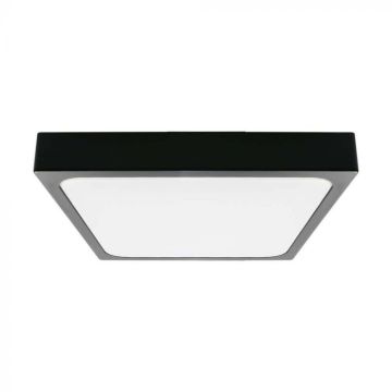 V-TAC VT-8624SB-SQ Plafoniera led 24W sensore di movimento microonde integrato IP44 quadrato nero 360° 4000K - 7673