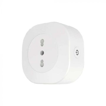 V-TAC VT-5175 Alexa Smart Socket, Wifi Socket (Italian), Smart Socket with Energy Monitoring, Timed Socket, Remote Control, Compatible with Alexa, Google Home 10A 3680W 7698