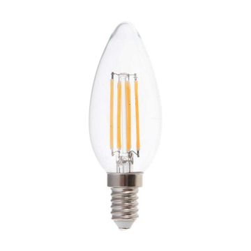 V-TAC VT-21125 LED-Kerzenlampe E14 dimmbare Filamentlampe 5,5 W 110 lm/W Licht warmweiß 3000 K – 7806