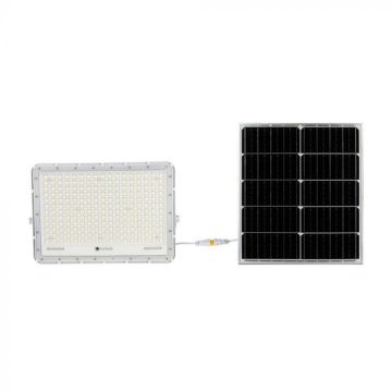V-TAC VT-240W White led floodlight with 30W solar panel and remote control LED Floodlight with replaceable battery 6400K 3m Cable - 7847
