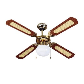 V-TAC VT-6042-4 Ventilateur de plafond LED 50W AC-Moteur contrôle de la chaîne 1xE27 lumière 4-pales réversibles - sku 7914