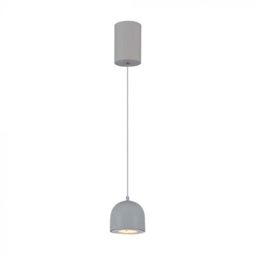 V-TAC VT-7794 Lampadario LED 8.5W a sospensione forma cilindro bombato colore grigio chiaro 10cm regolabile 3000K - 7992