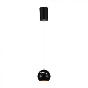 V-TAC VT-7796 Lustre suspension LED en forme de cloche 8,5W en métal noir 12cm réglable 3000K - 7998