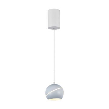 V-TAC VT-7797 8,5 W LED-Kronleuchter zum Aufhängen, Glockenform, weißes Metall, Touch-Zündung, D12 cm, höhenverstellbar, 3000 K – 8002