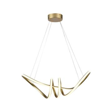 V-TAC VT-7798 Lampadario LED a sospensione intrecciato 24W in metallo dal Design Moderno 72*30cm Coloro Champagne 3000K - 8011