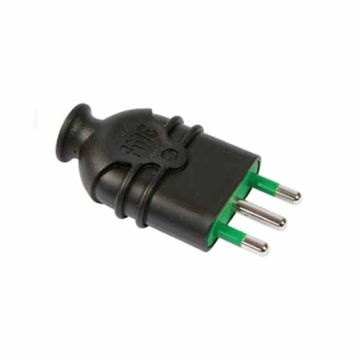 Plug italian std. 2P+E 16A HI-PRO black body Fanton 80111