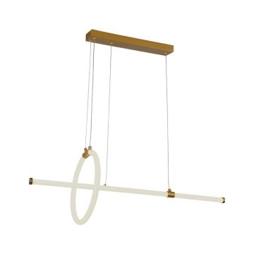 V-TAC VT-7818 LED-Hänge-Kronleuchter, modernes Design, abstrakte Form, 16 W, 86 cm, in Aluminium und Acryl, Goldfarbe 3000 К – 8023