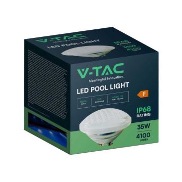 V-TAC VT-12135 PAR56 35W 12V glass led pool lamp cold white 6400K IP68 - SKU 8026